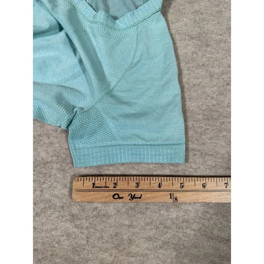 Lululemon Sweater Dress Womens Medium Blue Knit Short Sleeve Wet Dry Warm